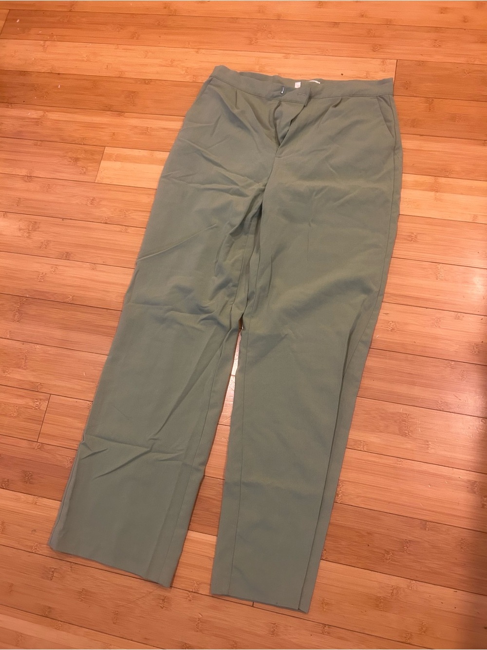 Pull&Bear Olive Green Straight Leg Trousers Size M
